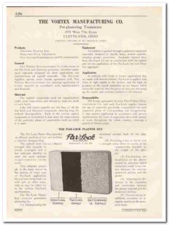 Vortex Mfg Company 1931 Vintage Catalog Dens-Tect Par-Lock Plaster Key