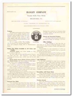 Hanley Company 1931 Vintage Catalog Brick Tunnel Kiln Face Court Glaze