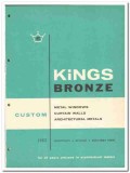Kings Bronze Company 1962 Vintage Catalog Window Custom Aluminum Metal Kings Bronze Company 1962 Vintage Catalog Window Custom Aluminum Metal