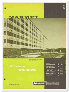 Marmet Corp 1962 Vintage Catalog Windows Aluminum Projected Sliding Marmet Corp 1962 Vintage Catalog Windows Aluminum Projected Sliding