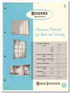 Rogers Industries Inc 1962 Vintage Catalog Windows Aluminum Rolling Rogers Industries Inc 1962 Vintage Catalog Windows Aluminum Rolling