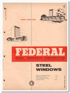 Federal Steel Products Corp 1962 Vintage Catalog Windows Industrial