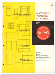 R-O-W Window Sales Company 1962 Vintage Catalog Casement Double-Hung R-O-W Window Sales Company 1962 Vintage Catalog Casement Double-Hung