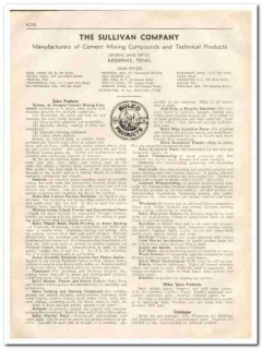 Sullivan Company 1933 Vintage Catalog Cement Mix Sulco Products Konset