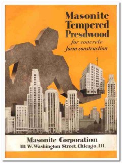Masonite Corp 1933 Vintage Catalog Concrete Form Tempered Presdwood