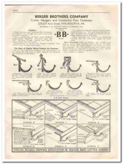 Berger Brothers Company 1933 Vintage Catalog Gutter Hanger Pipe Fasten Berger Brothers Company 1933 Vintage Catalog Gutter Hanger Pipe Fasten
