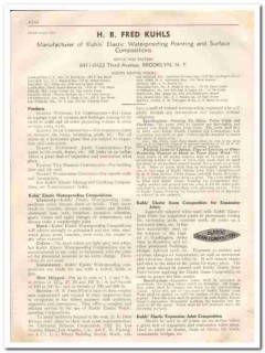 H B Fred Kuhls 1933 Vintage Catalog Waterproofing Elastic Pointing H B Fred Kuhls 1933 Vintage Catalog Waterproofing Elastic Pointing