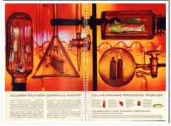 columbia-southern chemical 1959 dollar-draining processing vintage ad