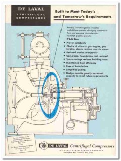 De Laval Steam Turbine Company 1959 Vintage Ad Centrifugal Compressors