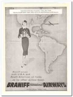 braniff international airways 1959 petroleum exposition oil vintage ad braniff international airways 1959 petroleum exposition oil vintage ad