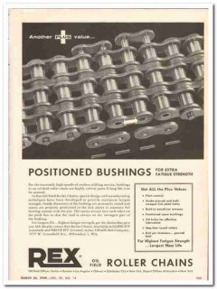 Chain Belt Company 1959 Vintage Ad Rex Positioned Bushings Strength