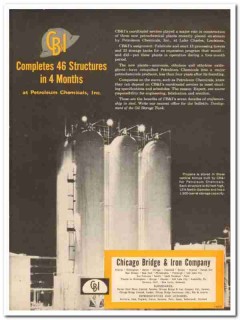 Chicago Bridge Iron Company 1959 Vintage Ad Petroleum Chemicals Plant