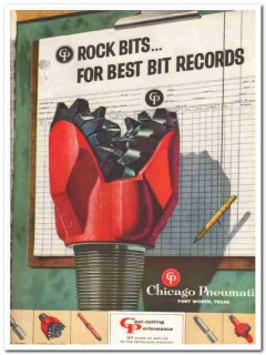 Chicago Pneumatic Tool Company 1959 Vintage Ad Oil Rock Bits Records