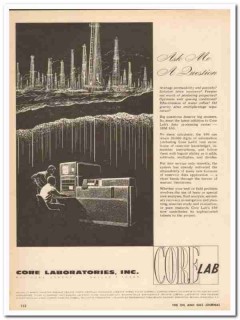 Core Laboratories Inc 1959 Vintage Ad IBM 650 Computer Data Process