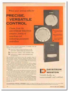 Daystrom-Weston 1959 Vintage Ad Pneumatic Precise Versatile Control
