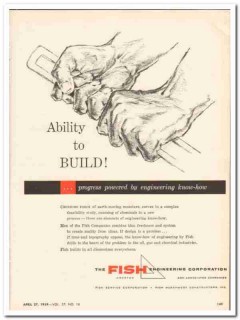 Fish Engineering Corp 1959 Vintage Ad Oil Gas Chemicals Ability Build