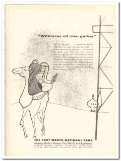 fort worth national bank 1959 wherever oil men gather camel vintage ad