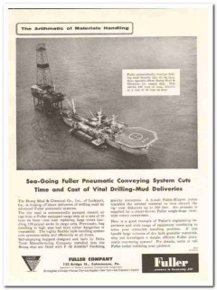 Fuller Company 1959 Vintage Ad Oil Bourg Mud Chemical Conveying System Fuller Company 1959 Vintage Ad Oil Bourg Mud Chemical Conveying System