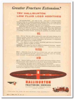 Halliburton Oil Well Cementing Company 1959 Vintage Ad Low Fluid Loss Halliburton Oil Well Cementing Company 1959 Vintage Ad Low Fluid Loss