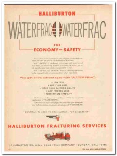 Halliburton Oil Well Cementing Company 1959 Vintage Ad Waterfrac Halliburton Oil Well Cementing Company 1959 Vintage Ad Waterfrac