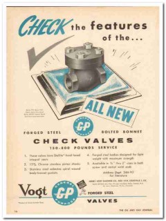 Henry Vogt Machine Company 1959 Vintage Ad Oil Check Valves Features