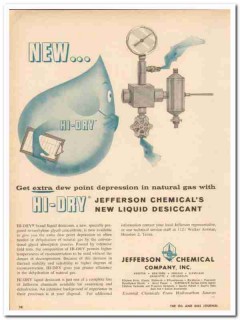 jefferson chemical company 1959 hi-dry liquid desiccant gas vintage ad jefferson chemical company 1959 hi-dry liquid desiccant gas vintage ad