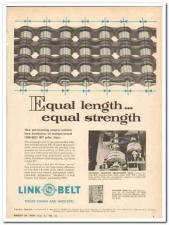 Link-Belt Company 1959 Vintage Ad Oil Roller Chains Length Strength