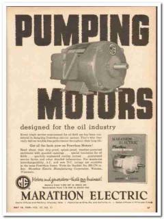 marathon electric mfg corp 1959 pumping motors oil industry vintage ad