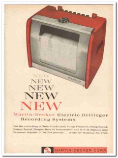 Martin-Decker Corp 1959 Vintage Ad Oil Electric Drilloger Recording