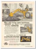 massey-ferguson 1959 men know backhoes prefer davis gas oil vintage ad