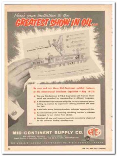 Mid-Continent Supply Company 1959 Vintage Ad Oil Greatest Show Invite