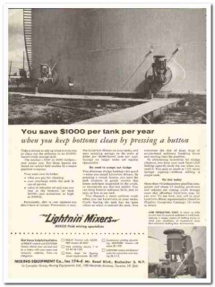 Mixing Equipment Company 1959 Vintage Ad Oil Tank Bottom Clean Button