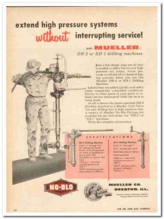 Mueller Company 1959 Vintage Ad Oil Extend High Pressure System No-Blo