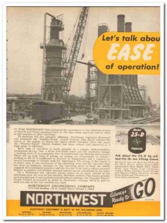 Northwest Engineering Company 1959 Vintage Ad Crane Ease Operation 25D Northwest Engineering Company 1959 Vintage Ad Crane Ease Operation 25D