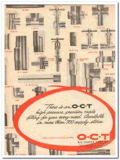 Oil Center Tool Company 1959 Vintage Ad O-C-T High-Pressure Fittings