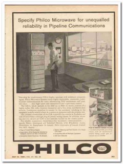 Philco Corp 1959 Vintage Ad Specify Microwave Pipeline Communication