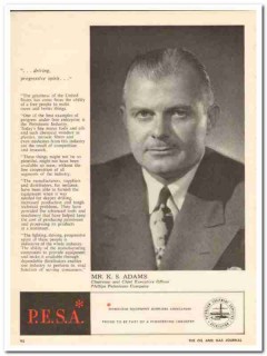 Phillips Petroleum Company 1959 Vintage Ad Oil K S Adams Chairman CEO Phillips Petroleum Company 1959 Vintage Ad Oil K S Adams Chairman CEO
