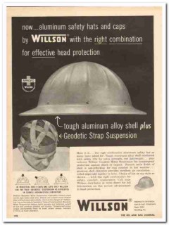 ray-o-vac company 1959 willson products aluminum safety hat vintage ad