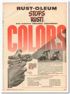 rust-oleum corp 1959 stops rust original equip colors paint vintage ad