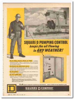 square d company 1959 pumping control any weather electrial vintage ad