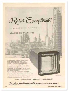 Taylor Instrument Companies 1959 Vintage Ad Oil Recorder Exceptional Taylor Instrument Companies 1959 Vintage Ad Oil Recorder Exceptional
