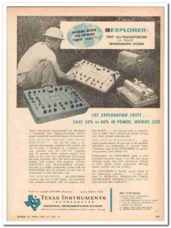 Texas Instruments Inc 1959 Vintage Ad Explorer Transistorized Seismic Texas Instruments Inc 1959 Vintage Ad Explorer Transistorized Seismic