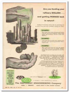 Refinery Engineering Company 1959 Vintage Ad Oil TRECO Refinery Dollar