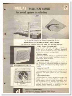 Fourjay Industries 1964 Vintage Catalog Acoustical Baffle Sound System