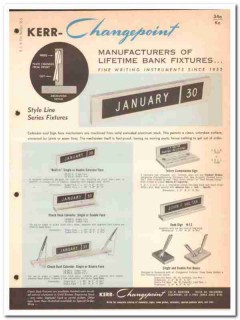 Kerr-Changepoint Company 1964 Vintage Catalog Bank Fixtures Writing