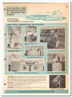 Observa-Dome Laboratories Inc 1964 Vintage Catalog Roof Observatory Observa-Dome Laboratories Inc 1964 Vintage Catalog Roof Observatory