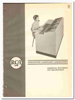 RCA 1964 Vintage Catalog Preceptor Language Laboratory Specifications