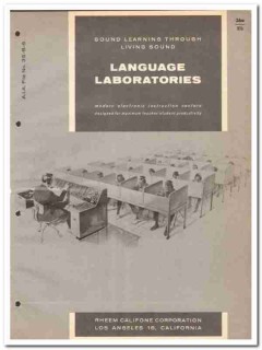Rheem Califone Corp 1964 Vintage Catalog Language Laboratories Sound