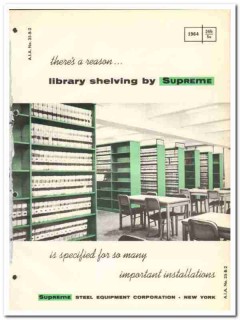 Supreme Steel Equipment Corp 1964 Vintage Catalog Shelving Library