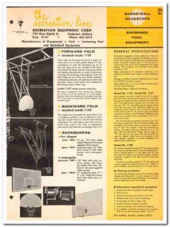 Recreation Equipment Corp 1964 Vintage Catalog Basketball Backstops Recreation Equipment Corp 1964 Vintage Catalog Basketball Backstops